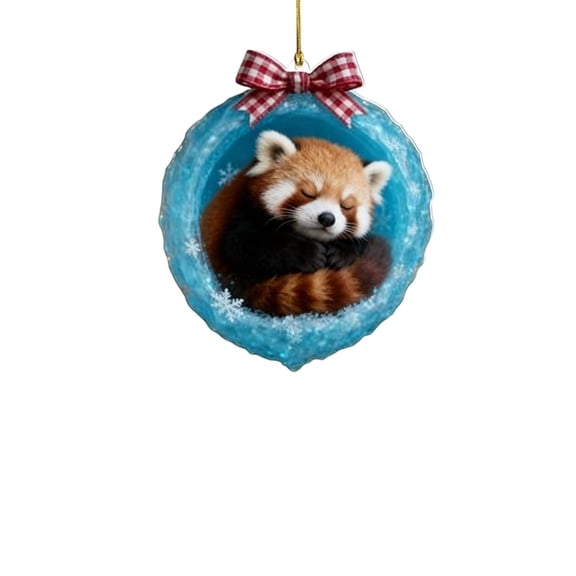 Uxgjfwu Ice Crystal Cave Ornaments, Winter Forest Animals 2D Acrylic Decor, Snowflake Accent Cave Creatures for Christmas Tree, Seasonal Display