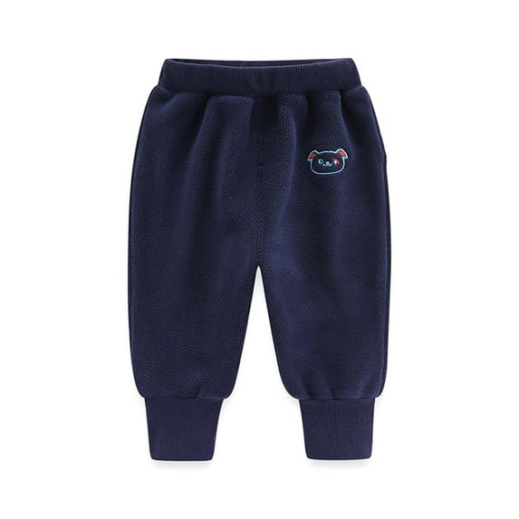 Uxgjfwu Infant Sweatpants Solid Color Pants Toddler Trousers Baby Boys and Girls Plush Pants Winter Warm Pants
