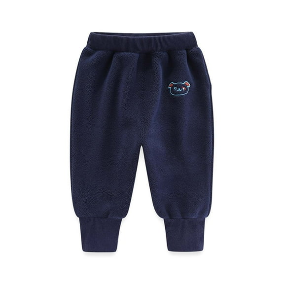 Uxgjfwu Infant Sweatpants Solid Color Pants Toddler Trousers Baby Boys and Girls Plush Pants Winter Warm Pants