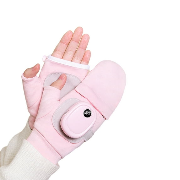 Uxgjfwu Intelligent Heating Gloves for Winter Sports, Rechargeable Thermal Gloves with Adapter for Motorcycle Riding, Electric Warming Gloves for Outdoor Skiing and Activities