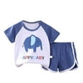 thumbnail image 1 of Uxgjfwu Kids Outfits for Boys and Girls Toddler Clothing Sets Casual Cute Printed Outfits Summer Short Sleeve Shirts Shorts 2PC Sets, 1 of 3