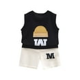 thumbnail image 1 of Uxgjfwu Kids Summer Outfits Casual Short Sleeve Tops Round Neck Shirts Printed Tshirts Shorts Sets, 1 of 7