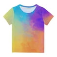 thumbnail image 1 of Uxgjfwu Kids Summer T-Shirt Boys Girls Tie-dye Short Sleeve Shirts Top Kids Summer Clothes Sizes 3-14,Multi-color, 1 of 3