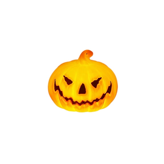 Uxgjfwu LED Light-Up Jack-O'-Lantern Ornament, Cute Carved Pumpkin Face Tabletop Decoration, Warm Glow Halloween Prop for Desk, Shelf, and Mantel Display