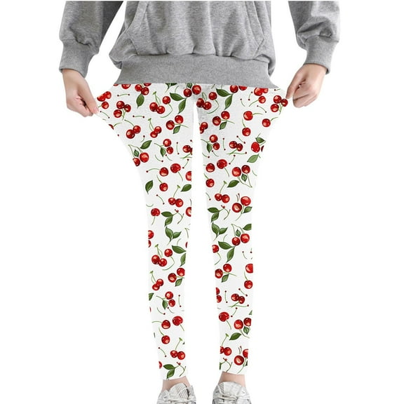 Uxgjfwu Leggings For Girls Soft Comfortable Leggings Big Girls Jogging Pants Comfy Ankle Length Pants Girls Printed Leggings