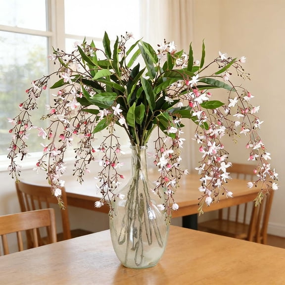 Uxgjfwu Long Hanging Jasmine Flower Faux Vine, 1 Piece Realistic Cascading Stem 47.24 Inch, for Home Wall and Table Wedding Decor, Artificial, Natural Look