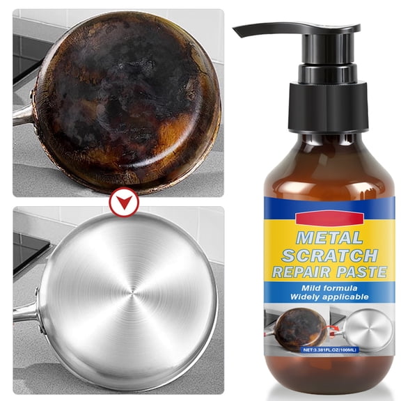 Uxgjfwu Metal Scratch Repair Paste, 100ml Fast Acting Polish for Kitchenware and Car Rims, Mild Formula for Stain Removal, Restorative Cream for Surfaces