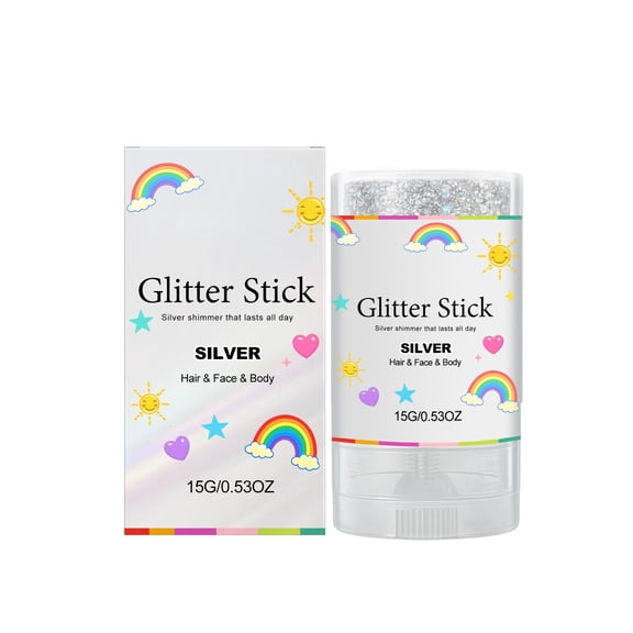 Uxgjfwu Metallic Sequin Glitter Stick, Fine Shimmer Formula That Does Not Flake Off, Buildable and Long Wearing Color with Stackable Glitter