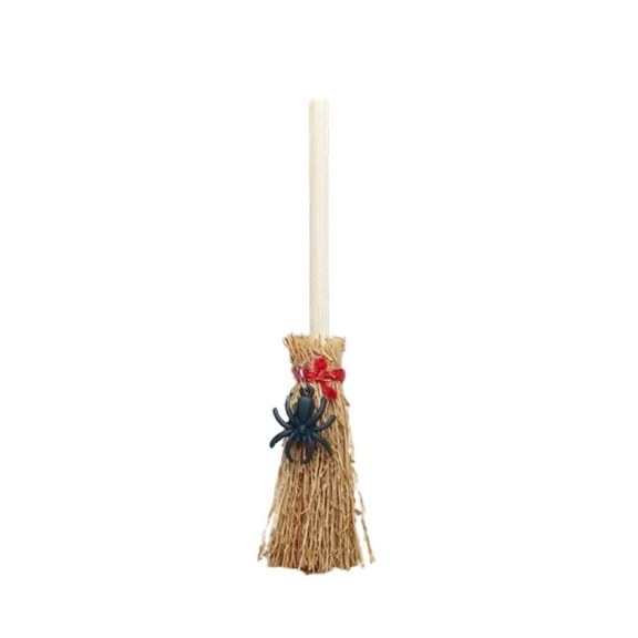Uxgjfwu Mini Witch Broomstick, Cute Small Decorative Broom for Halloween Decor, Witch Theme Party Prop for Kids and Adults, Indoor Outdoor Use