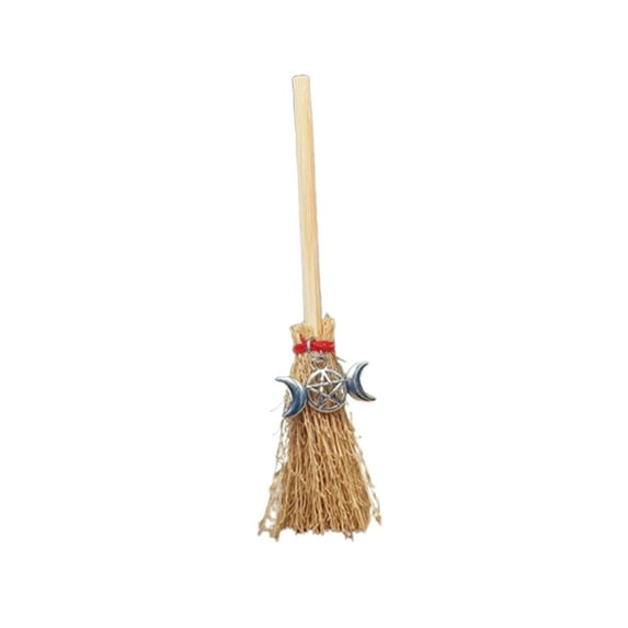 Uxgjfwu Mini Witch Broomstick, Cute Small Decorative Broom for Halloween Decor, Witch Theme Party Prop for Kids and Adults, Indoor Outdoor Use