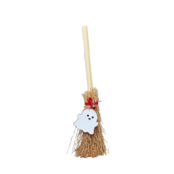 Uxgjfwu Mini Witch Broomstick, Cute Small Decorative Broom for Halloween Decor, Witch Theme Party Prop for Kids and Adults, Indoor Outdoor Use