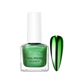 Uxgjfwu Mirror Nail Polish, Metal Nail Polish Quickly Dry No-Bake, Bright Colorful Nail Polish for Nail Art, Longlasting Reflective Manicure Nail Lacquers