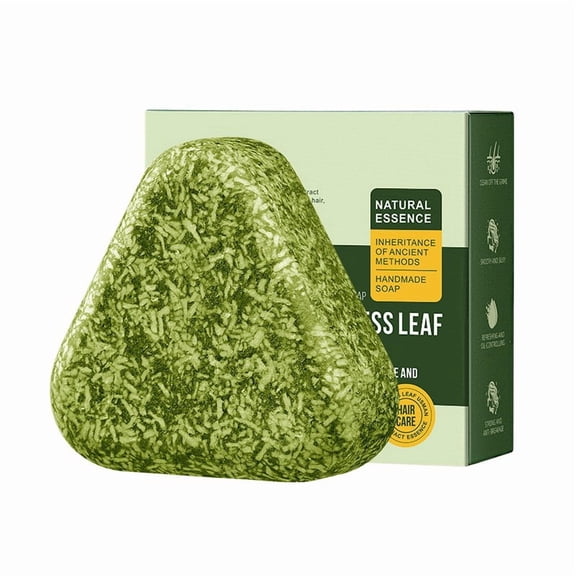 Uxgjfwu Platycladus Orientalis Leaf Usman Grass Hair Care Soap, Gentle Scalp Cleansing Bar, Natural Plant Based Hair Wash, Lightweight Formula for Daily Hair Care, 3.53 oz