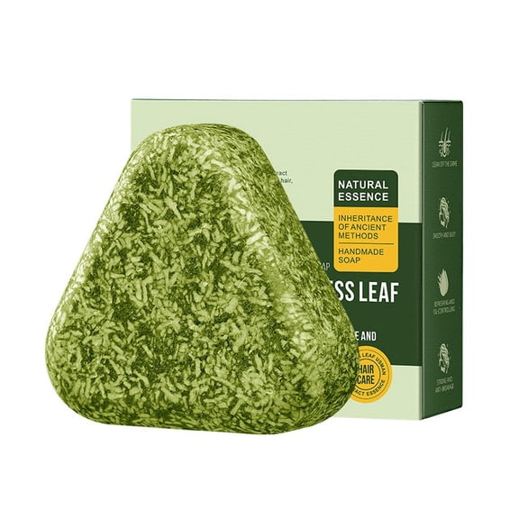 Uxgjfwu Platycladus Orientalis Leaf Usman Grass Hair Care Soap, Gentle Scalp Cleansing Bar, Natural Plant Based Hair Wash, Lightweight Formula for Daily Hair Care, 3.53 oz