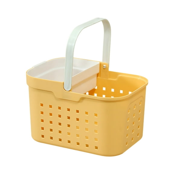Uxgjfwu Portable Bath Storage Basket Shower Caddy for Bathroom Toiletries Organization Travel Essential Carry Handle Wet and Dry Separation