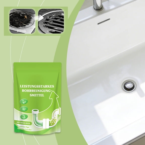 Uxgjfwu Powerful Drain Cleaner, Rapidly Dissolves Grease and Hair for Pipes, High Performance Solution for Clogs, Fast Action, Safe for Plumbing, Concentrated