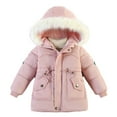 thumbnail image 1 of Uxgjfwu Puffer Jackets for Girls Fleece Hoodie Coat Girls Thickened Hoodie Jacket Casual Girls Coat, 1 of 9