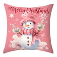 thumbnail image 1 of Uxgjfwu Red Christmas Pillow Cover 18x18 Inches Snowman Reindeer Design Linen Fabric for Sofa Decoration Holiday Decor Gift, 1 of 6