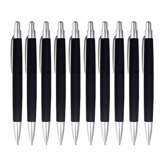 Uxgjfwu Retractable Black Ballpoint Pens 10 Pack with Smooth Writing 1ml Ink, Basic Value Set for Sch-ool Office Home and Everyday Use