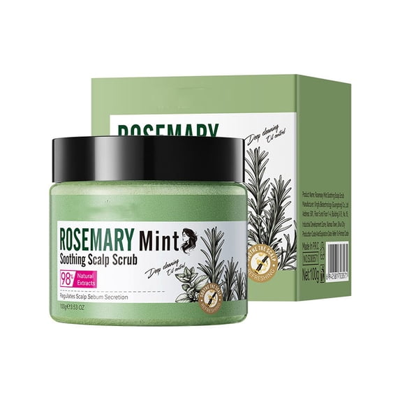Uxgjfwu Rosemary Mint Scalp Care Scrub, Soothing Scalp Irritation, Deep Gentle Exfoliating Treatment, Removing Scalp Impurities, Refreshing Daily Scalp Care, 3.53 oz