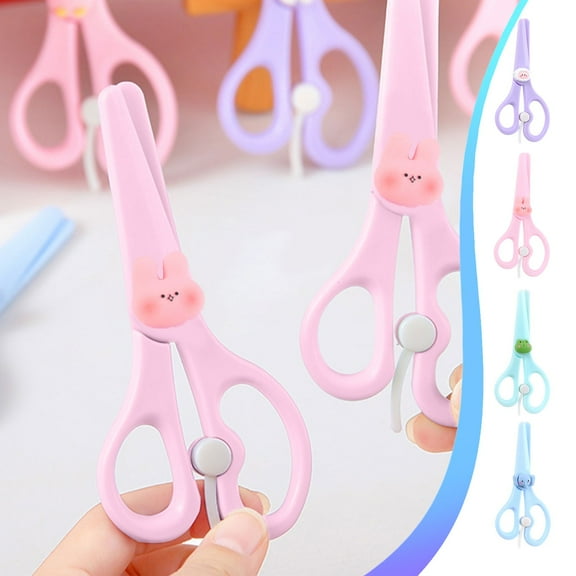 Uxgjfwu Safety Scissors Cute Handheld Craft Tool Blunt Tip Multi Functional for Ch-ildren Art Paper Cutting Sch-ool Supplies