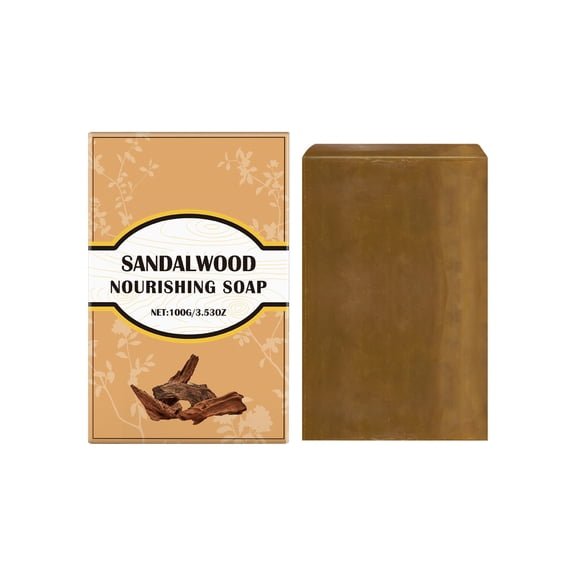 Uxgjfwu Sandalwood Nourishing Soap, Cleansing Bar with Sandalwood Oil Care, Fresh Scented Rich Foam Formula, 3.53 oz