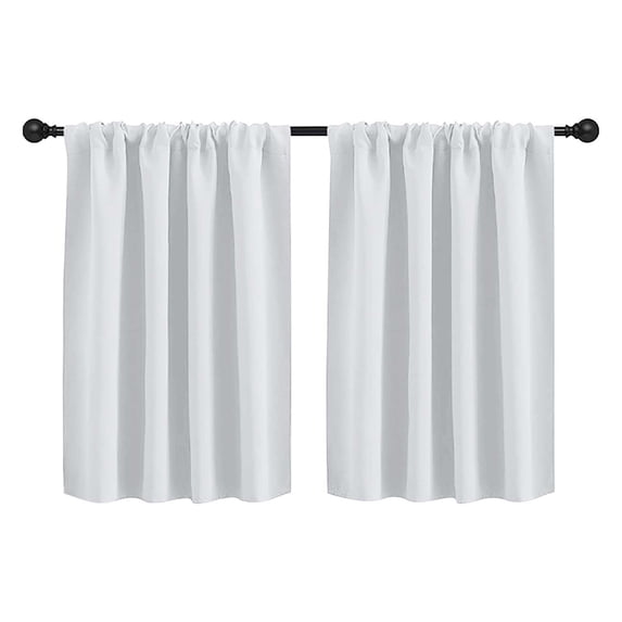 Elainilye Short Curtains Blackout Window Panels 30x24 inch Rod Pocket Pair for Living Room Bedroom Kitchen Partition Home Decor (2 Pack)