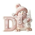 thumbnail image 1 of Uxgjfwu Snowman Ornament Pink 2D Acrylic Design for Christmas Tree Decoration, Holiday Hanging Decor for Home and Party, Flat lightweight Piece for Festive Scene Setup, 1 of 5