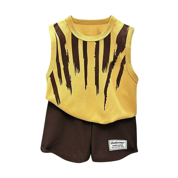 Uxgjfwu Summer Toddler Outfits Short Sleeve Tops and Shorts Set Kids Summer Clothes for Boys and Girls Sizes 1T-8T