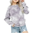 thumbnail image 1 of Uxgjfwu Sweatshirt for Big Girls Casual Tie Dye Print Sweatshirt Kids Long Sleeve Shirts Fall Winter Pullover Sweatshirts, 1 of 5