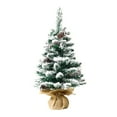 thumbnail image 1 of Uxgjfwu Tabletop Christmas Tree 18 Inches with Light String Artificial Flocked for Desktop Window Walkway Indoor Decor, 1 of 6