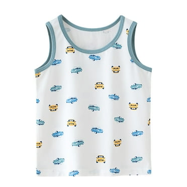 Uxgjfwu Tank Tops for Girls Boys Sleeveless Graphic T-Shirt Round Neck Crop Top Toddler Tank Top Tee, Sizes 3-9