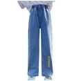 thumbnail image 1 of Uxgjfwu Teen Girls Jeans Loose Jeans Straight Leg Jeans Big Girls Basic Denim Pants Casual Long Jeans, 1 of 3
