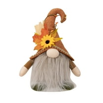 Uxgjfwu Thanksgiving Decorations - Light Up Rudolph Gnome with Maple Leaves Sunflowers Table Centerpiece