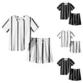 thumbnail image 1 of Uxgjfwu Toddler Boy Girl Summer Outfits Casual Printed Short Sleeve Tops and Shorts Set Sports Set, Sizes 3-14,Black, 1 of 4