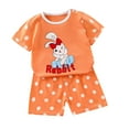 thumbnail image 1 of Uxgjfwu Toddler Boy T-Shirt and Shorts Outfit Set Cute Print Short Sleeve Shorts Set Summer Clothes Sizes 6M-6T,Orange, 1 of 4