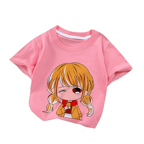 Uxgjfwu Toddler Boys Girls Summer T-Shirt Short Sleeve Graphic T shirt Casual Kids Summer Clothes T-shirts, Sizes 9M-8T