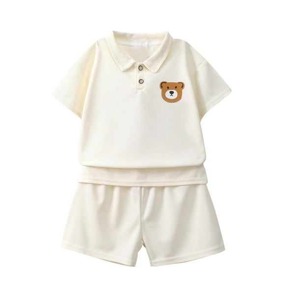 Uxgjfwu Toddler Dressy Outfit Boys and Girls Casual Summer Clothing Sets Blouse Tops Short Sleeve Shirts Shorts 2pc Sets