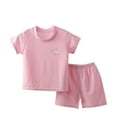 thumbnail image 1 of Uxgjfwu Toddler Girls and Boys T-Shirt and Shorts Outfit Set Summer Baby Clothes Short Sleeved Shorts Set Sizes 4M-3T,Pink, 1 of 3