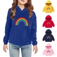 thumbnail image 1 of Uxgjfwu Toddler Hooded Shirts Kids Long Sleeve Sweatshirt Rainbow Print Hoodie Shirts Kids Sweatshirt Casual Pullover Shirts, 1 of 6