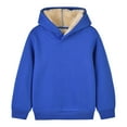 thumbnail image 1 of Uxgjfwu Toddler Kids Flannel Sweatshirt Boys Girls Winter Warm Plush Lined Long Sleeve Shirts Casual Sports Hooded Tops, 1 of 7