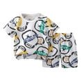 thumbnail image 1 of Uxgjfwu Toddler Outfit Kids Summer Clothing Round Neck Short Sleeve Shirt Printed Shorts Sets Casual Homewear Set, 1 of 3