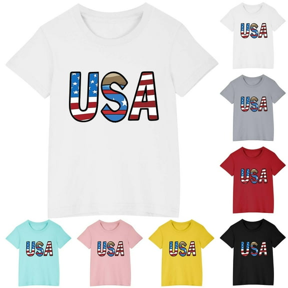 Uxgjfwu Toddler Short Sleeve Graphic T-Shirt Boys Girls Cotton T-shirt Cute Print Tee Short Sleeve Tops, Sizes 3-10