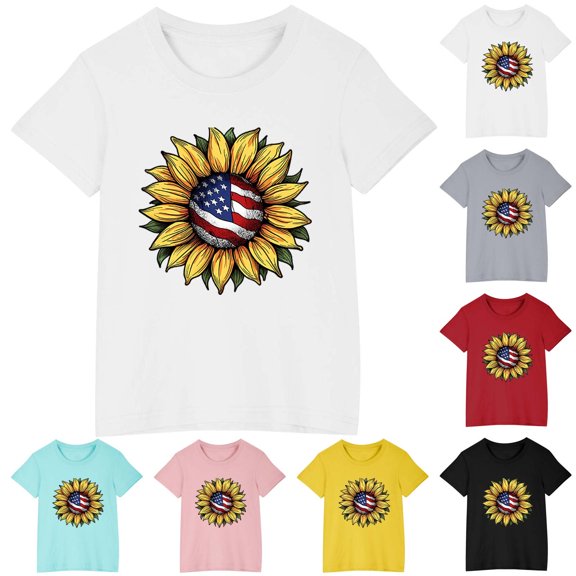 Uxgjfwu Toddler Short Sleeve Graphic T-Shirt Boys Girls Cotton T-shirt Cute Print Tee Short Sleeve Tops, Sizes 3-10