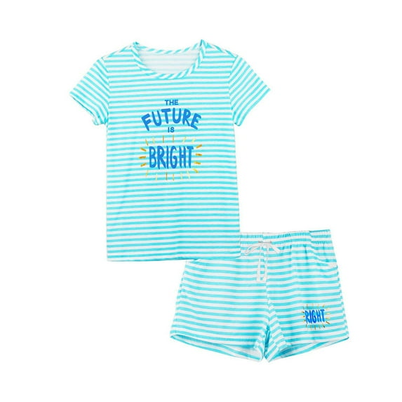 Uxgjfwu Toddler Summer Outfits Boys Girls Casual Printed Short Sleeve Tops and Shorts Set Sports Set, Sizes 3-14,Blue