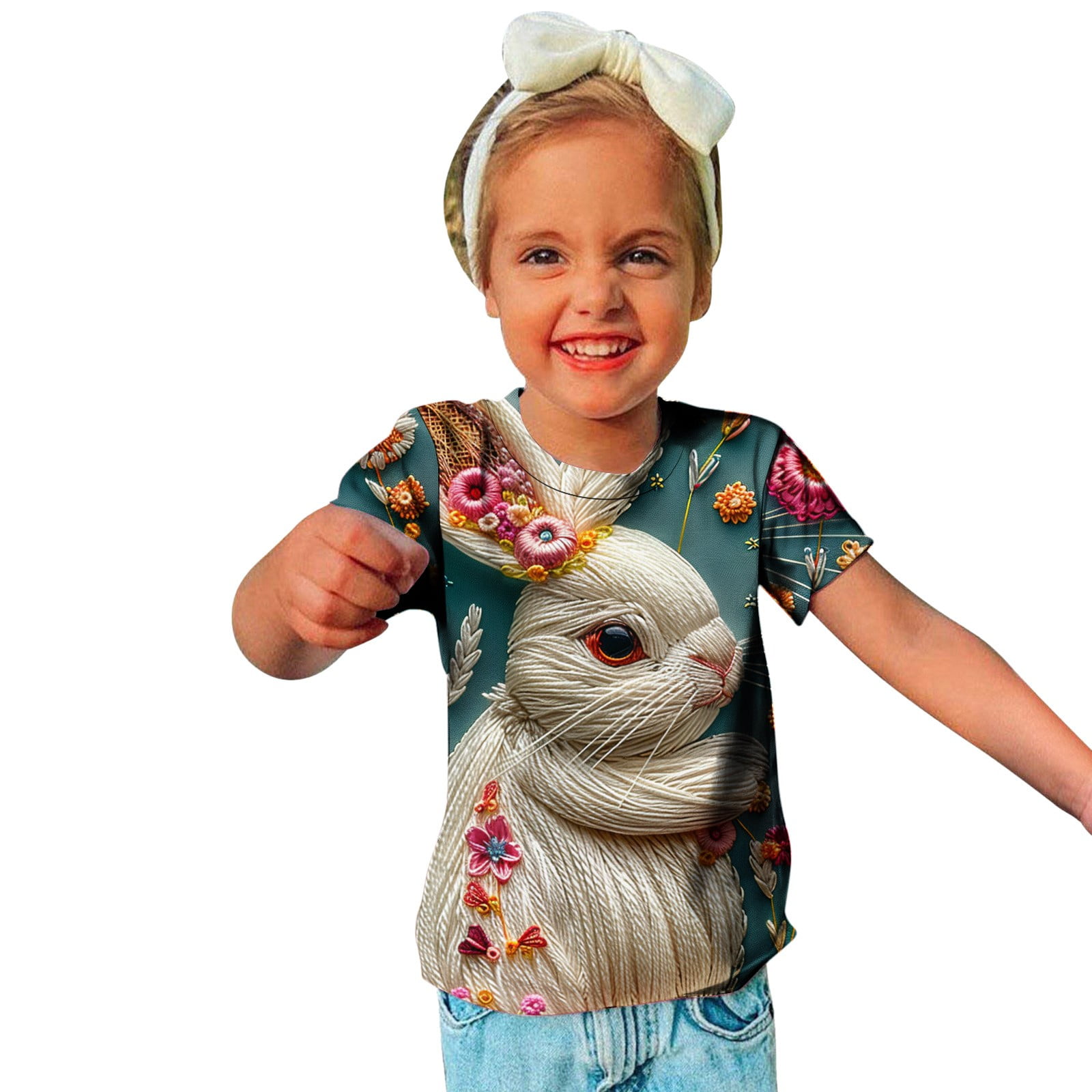 Uxgjfwu Toddler Undershirts Toddler Kids Boys Girls Fashion Cute Round Neck Print Short Sleeve