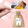 thumbnail image 1 of Uxgjfwu Tooth Fairy Keepsake Pouch Bag, Under Pillow Storage Container for Milk Teeth, Children's Tooth Holder Gift for Baby Shower, Birthday, Memory Box, Cute, 1 of 6