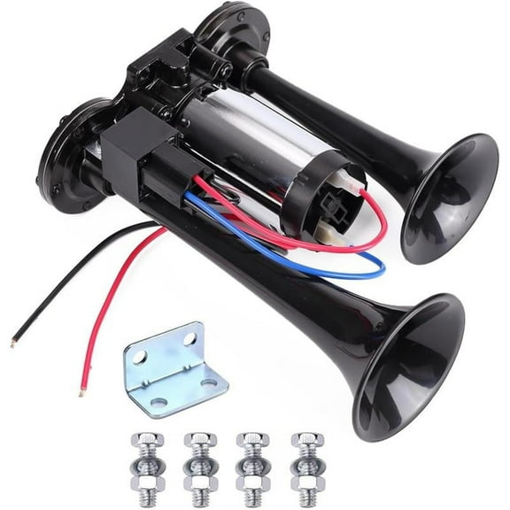 Uxgjfwu Train Horn Kit 600DB Super Loud 12V Waterproof Air Horn With Compressor For Car Truck Replacement Automotive Accessories Easy Install Universal Fit