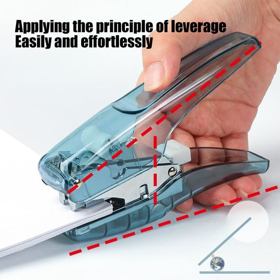 Uxgjfwu Transparent Portable Handheld Stapler, Effortless Manual Stapling Machine, Fits 24/6 and 26/6 Standard Staples, Ideal for Office, Home, and School Document Binding