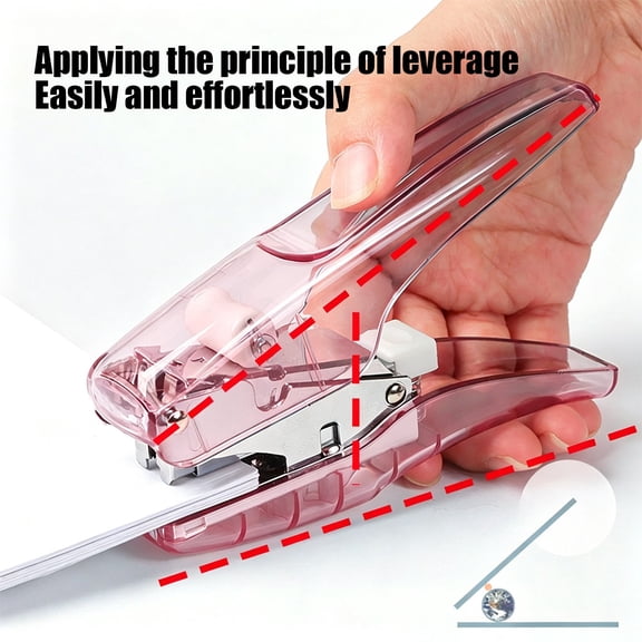 Uxgjfwu Transparent Portable Handheld Stapler, Effortless Manual Stapling Machine, Fits 24/6 and 26/6 Standard Staples, Ideal for Office, Home, and School Document Binding